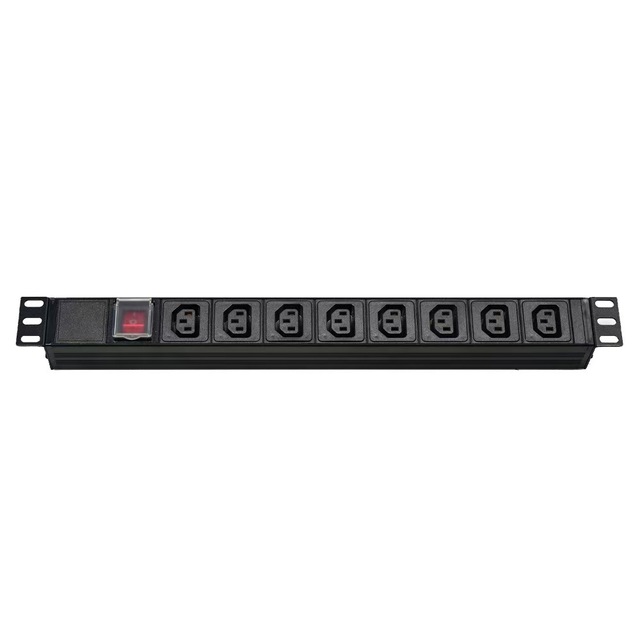 1U 10A PDU Power strip Supply Cabinet 8 Way Server Rack PDU Sockets C13hole Accessory Units with 10 Way Power Distribution Unit
