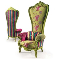 Meubles anciens classiques de luxe personnaliser le trône royal baroque européen roi et reine pédicure chaise design de fenêtre avec de l'or