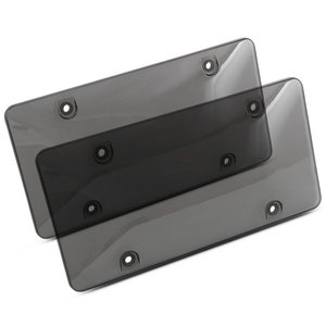 2 Pièces Cadre de Plaque d'Immatriculation en Plastique Transparent Noir Fumé Surface Convexe Support de Plaque de Voiture - Product Image 1