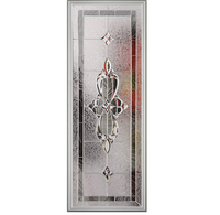 Inserts de porte en verre dépoli à motifs, faciles à installer, dimensions personnalisées pour la décoration de portes d'entrée modernes