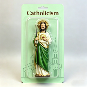 Petites statues catholiques en résine à faible MOQ, ornements de bureau, 3 pouces (8 cm), emballage PVC - Product Image 5