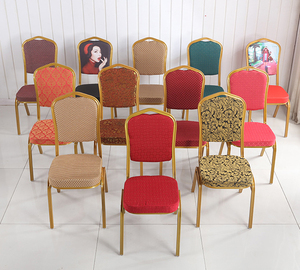 Chaises d'Hôtel et de Banquet de Mariage Empilables de Luxe, en Métal Doré (Fer et Acier), Vente en Gros à Prix Abordable - Product Image 3