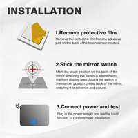 Shinechip Luminaire LED pour Salle de Bain à 3 Modes et Bouton Unique 12V/24V avec Mini Miroir et Interrupteur Tactile Intelligent