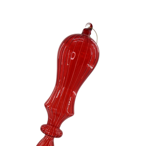Rouge coloré 9*52cm boule de verre glaçon taille personnalisable guirlande ornements suspendus peint à la main boîte mur décorations de vacances - Product Image 5