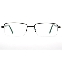 K736 Montura de Gafas Metálicas Rectangulares Modernas para Hombre, Lentes Graduadas de Medio Aro, Nuevas Gafas Ópticas Semimontura, Gafas de Negocios