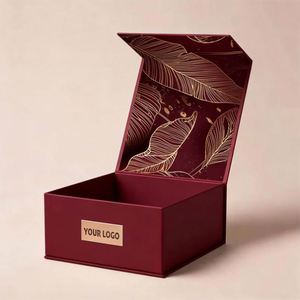 Custom Eco-Friendly Luxury Large Premium Magnetic Flip Top <b>Gift</b> <b>Box</b> Recycled Materials Matte Rigid Cardboard Gold Foil Inner - Product Image 1