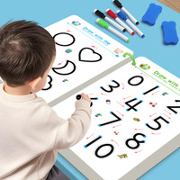 Cahier d'entraînement transfrontalier pour enfants à la maîtrise du stylo, cartes d'exercices effaçables pour la maternelle, éducatif pour la concentration et le développement de la pensée