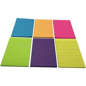 Lined Notes 6 Bright Colors Large Ruled Sticky Colorful Super Sticking Power <b>Memo</b> <b>Pads</b> Custom Promotional Gifts - Product Image 5