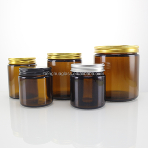 <span class=keywords><strong>Pot</strong></span> en verre ambré de haute qualité à large ouverture et bord droit, 250 ml, 500 ml, <span class=keywords><strong>pot</strong></span> à bougie en verre de 120 ml, 150 ml avec couvercle en aluminium - Product Image 1