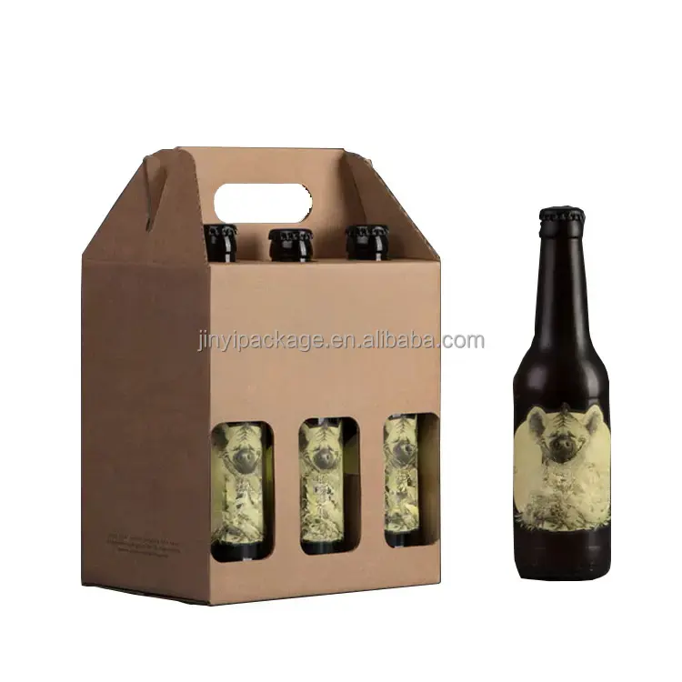 Atacado papel personalizado vinho caixa de presente papelão 6 pack bottle carrier shipping beer box com inserções