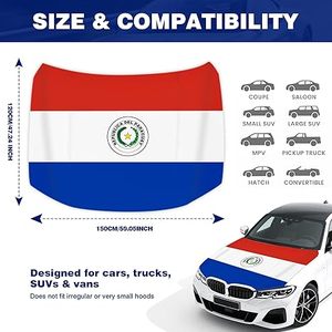 Housse de voiture personnalisée Paraguay 3x5 pieds pour match de football, <span class=keywords><strong>voyage</strong></span> en voiture, décoration de voiture - Product Image 4