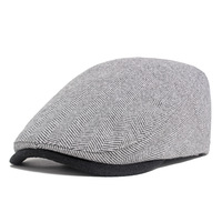 Boina Vintage de Tweed Espigado con Mezcla de Lana para Hombre, Estilo Ivy, Gorra Newsboy con Visera de Pico de Pato