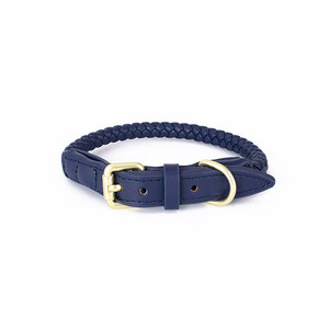 Conjunto de correa de collar de perro mascota de alta calidad de lujo ondulado de cuero PU estilo sólido patrón sólido correas y collares para mascotas - Product Image 3