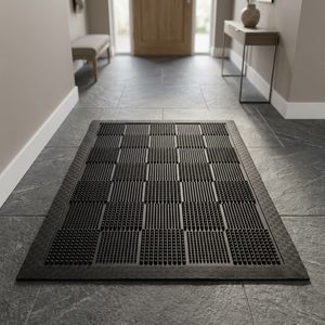 Modern <b>Rubber</b> Door <b>Mat</b> Star Pattern Thin <b>Non</b> <b>Slip</b> Outdoor Industrial Style Machine Made Spot Clean Backing - Product Image 3