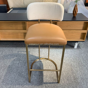 Sgabello da Bar in pelle di lusso moderno con semplice <span class=keywords><strong>schienale</strong></span> <span class=keywords><strong>alto</strong></span> leggero <span class=keywords><strong>sedia</strong></span> in ferro per la casa tavolo da soggiorno camera da letto - Product Image 5
