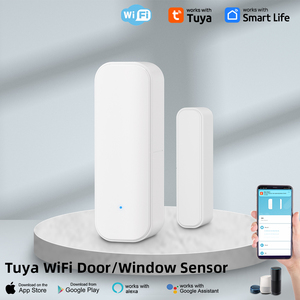 Smart Life APP control Sensor magnético de puerta inalámbrico Tuya WIFI Sensor de contacto de puerta inteligente con carcasa blanca y negra - Product Image 2