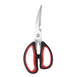 <b>Kitchen</b> <b>Scissor</b> Stainless Steel Red And Black Elbow Shape For Home Use Multi Purpose Meat And Vegetable Cutting - Product Image 4