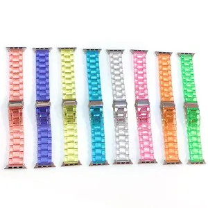 2020 new arrivals women watch strap luxury colorful transparent watch straps high quality plastic for iPhone watch strap