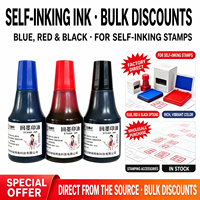 Encre de recharge pour tampon auto-encreur 30 ml, impression claire, écologique, rouge, noir, bleu, pour documents de bureau