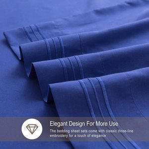 Textile d'hôtel <span class=keywords><strong>drap</strong></span> de literie en microfibre doux de luxe 1800 poche profonde 4 pièces ensemble de draps de lit d'hôtel pour hôtel - Product Image 5