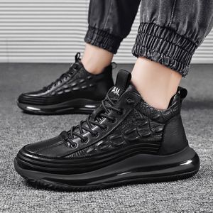 Baskets en similicuir imprimé PU tendance pour hommes, <span class=keywords><strong>bottes</strong></span> d'hiver, chaussures de course décontractées de luxe pour hommes - Product Image 5