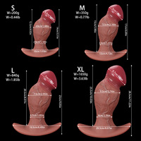 Dildo Gigante Negro Realista de Gran Tamaño, Pene de Silicona, Tapón Anal Extensible, Tapón Anal Extra Grande, Juguetes Sexuales para Adultos para Mujeres y Hombres