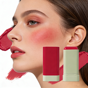 High Pigment <span class=keywords><strong>Cream</strong></span> Blush Stick Atacado Meninas Cosméticos Rosa Vermelha OEM Private Label 3 Cores Pele Justa Vegan Maquiagem Mineral ODM - Product Image 1