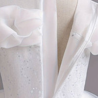 Robe de princesse blanche pour filles de 1 à 12 ans, robe de bal en tulle à volants superposés, satinée, longueur au sol, paillettes scintillantes, fille/demoiselle d'honneur