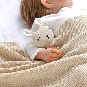 Couverture douce et moelleuse pour bébé, motif lapin, couverture de sécurité en peluche douce, tricotée pour un <span class=keywords><strong>confort</strong></span> réconfortant, pour nouveau-nés, tout-petits, garçons et filles - Product Image 5
