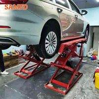 SAMFD CE - Nouveau Pont élévateur à ciseaux hydraulique ultra-plat à levée complète, capacité 3500 kg, hauteur de levage 70,87 po