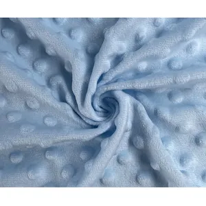 Однотонная полиэфирная тисненая ткань в горошек Minky, однотонная плюшевая ткань для детского одеяла
