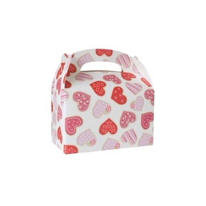 Valentine's Day Heart Print Gift <b>Boxes</b> with Handle for Candy Treat <b>Party</b> Favors - Product Image 1