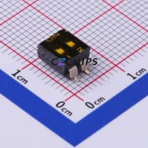 DMR-02-T-V-T/R DIP Switch SMD-4P,6x6.2mm Switch ( Number of Switch Sections: 2 )( Lead Spacing: 2.54mm ) - Product Image 1