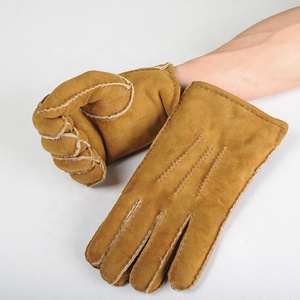 2025 hiver hommes en peau de mouton <span class=keywords><strong>gants</strong></span> en cuir Double face respirant poignet-longueur décontracté pour un usage quotidien - Product Image 1