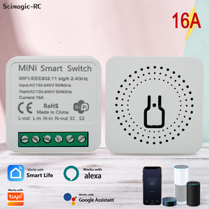 Mini Interruptor Inteligente WiFi de 16A, Compatible con Tuya, Relé de 1 Canal para Automatización del Hogar, Control por Voz con <span class=keywords><strong>Alexa</strong></span> y el <span class=keywords><strong>Asistente</strong></span> de Google - Product Image 6