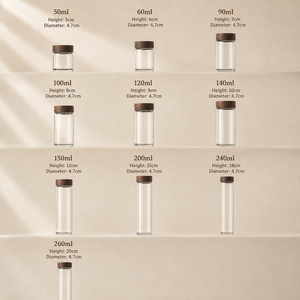 Pot de stockage <span class=keywords><strong>en</strong></span> <span class=keywords><strong>verre</strong></span> transparent <span class=keywords><strong>en</strong></span> gros avec couvercle à vis <span class=keywords><strong>en</strong></span> bois, logo personnalisé, qualité alimentaire, pour thé, café, épices - Product Image 6
