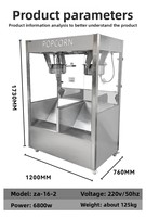Machine à Popcorn Commerciale Automatique Personnalisée 6800W, Double Cuve Verticale 16 oz, Modèle Papillon Sphérique, 220V pour Cinéma