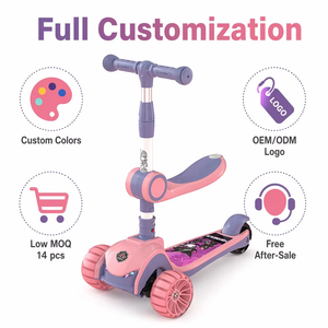 Nouveau modèle <span class=keywords><strong>Scooter</strong></span> électrique pliable pour garçons filles clignotant 3 roues en PU Construction en acier 350w plastique coup de pied enfant en bas âge bébé - Product Image 5