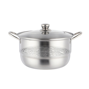 Juego de utensilios de cocina de alta calidad, vaporizador de acero inoxidable, olla de inducción con tapa de Metal, olla de sopa de 2/3 capas - Product Image 4