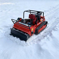 Tondeuse à gazon intelligente industrielle MERI, robot RC chenillé à braquage zéro, à essence 4 temps, professionnelle, avec lame à neige et fonction de paillage