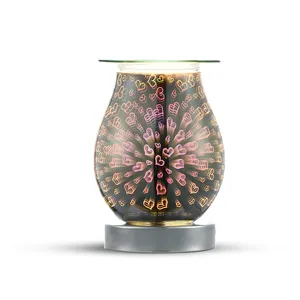 Wholesale laser engraving electric wax tart candle warmers 3D essential oil burner touch incense burner