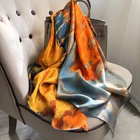 En stock, foulards ethniques, châles, foulards de luxe de créateurs, carrés de 90*90 cm, abaya, hijab, foulard en soie personnalisé pour femmes, élégant, de haute qualité, 1006I