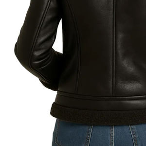 Conception personnalisée Vestes en cuir respirantes à manches longues pour l'extérieur Vêtements de rue Nouvelle arrivée Veste en cuir de vachette naturelle pour femmes en cuir de fourrure - Product Image 4