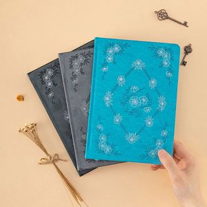 A5 Sakura Hardcover <b>Notebook</b> PU Leather Gold Foil Debossed Silver Edge <b>Dot</b> Grid Journal with Ribbon and Elastic Band Gift - Product Image 2