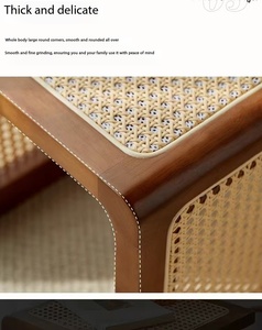 Sgabello Cubo in Rattan Moderno, <span class=keywords><strong>Tavolino</strong></span> in <span class=keywords><strong>Legno</strong></span> Massello 2 in 1 per Soggiorno e Camera da Letto - Product Image 6