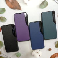 Étui de téléphone en cuir PU givré de luxe avec fenêtre semi-transparente et porte-cartes pour Camon A33, OPPO A3s