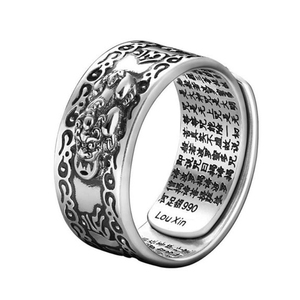 <span class=keywords><strong>Anillo</strong></span> de la suerte ajustable para hombres, amuleto <span class=keywords><strong>Feng</strong></span> <span class=keywords><strong>Shui</strong></span>, cultura tradicional China, <span class=keywords><strong>Pixiu</strong></span>, SC, nuevo - Product Image 2