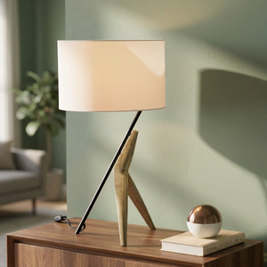 Modern Drum Table Lamp Solid Wood Base Metal Stand <b>Bedside</b> <b>Reading</b> <b>Light</b> for Living Room Bedroom - Product Image 4