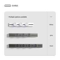 Multiprise murale Gler à montage fixe avec prises universelles, USB-C à charge rapide, rallonge et interrupteur principal