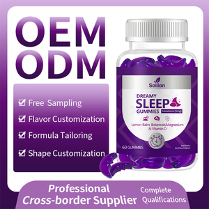 Solilan Chất lượng cao OEM nhãn hiệu riêng tự nhiên thuần chay Hữu Cơ đường miễn phí 5mg Melatonin magiê Vitamin D Gummy ngủ bổ sung - Product Image 2